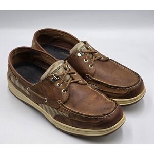 Sebago Men's 11 Clovehitch II Fgl Waxed Brown Cinnamon 922 Leather Boat Shoes